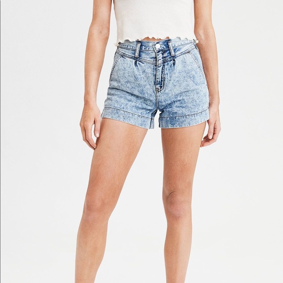 american eagle high rise mom shorts